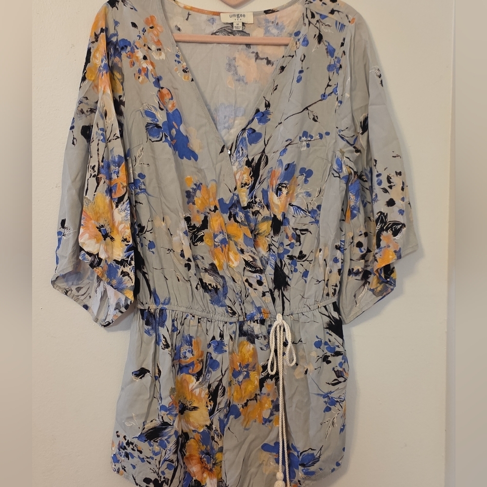 Umgee Boho Chic Romper Floral Print Sz Medium - Picture 2 of 10